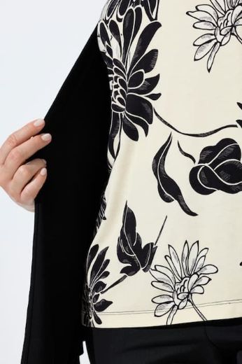 Moda za polnejše Majica 2u1 rukavi 3/4 cvjetni uzorak plus velikost, xxl, Ulla Popken in Johann Popken (JP1880)