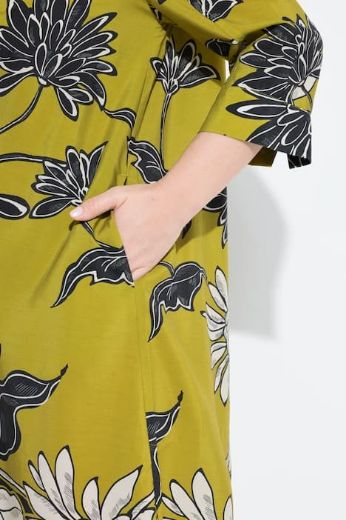 Moda za polnejše Haljina elegantna midi 3/4 rukavi V izrez cvjetni uzorak plus velikost, xxl, Ulla Popken in Johann Popken (JP1880)