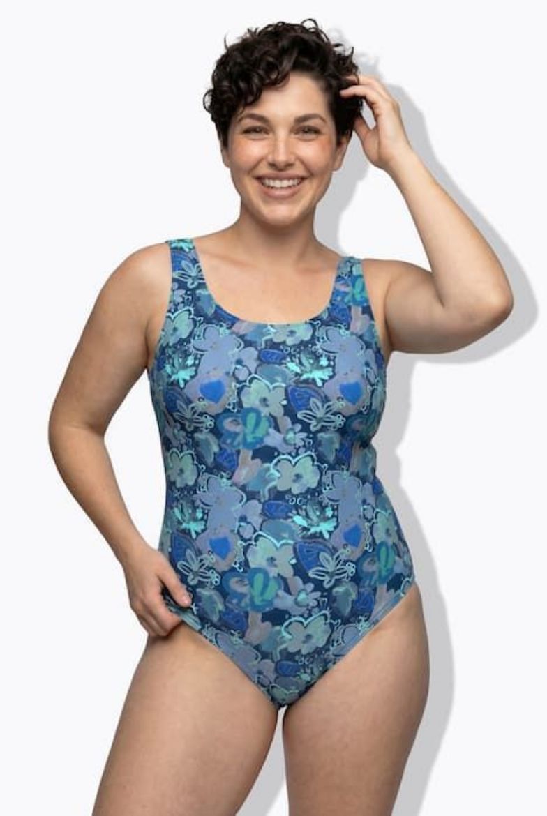 Moda za polnejše Kupaći kostim jednodijelni cvjetni uzorak plus velikost, xxl, Ulla Popken in Johann Popken (JP1880)