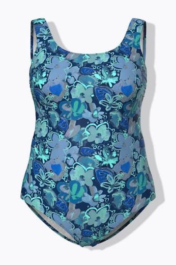 Moda za polnejše Kupaći kostim jednodijelni cvjetni uzorak plus velikost, xxl, Ulla Popken in Johann Popken (JP1880)