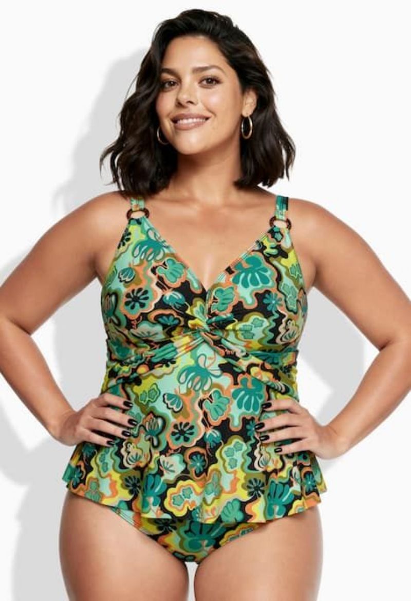 Moda za polnejše Tankini mekanih košarica podesivih naramenica plus velikost, xxl, Ulla Popken in Johann Popken (JP1880)