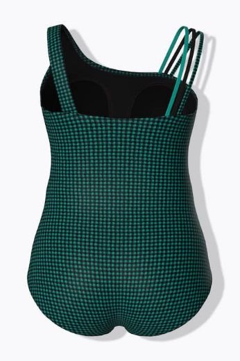 Moda za polnejše Kupaći kostim jednodijelni mekanih košarica karirani plus velikost, xxl, Ulla Popken in Johann Popken (JP1880)