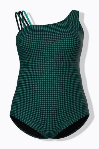 Moda za polnejše Kupaći kostim jednodijelni mekanih košarica karirani plus velikost, xxl, Ulla Popken in Johann Popken (JP1880)