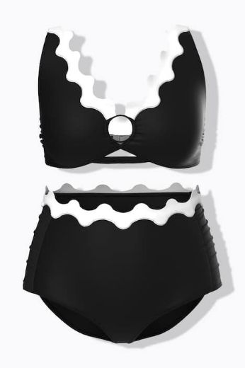 Moda za polnejše Kupaći kostim dvodijelni  mekanih košarica ukrasnih rubovi plus velikost, xxl, Ulla Popken in Johann Popken (JP1880)