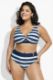 Slika Kupaći kostim dvodijelni mekanih košarica prugasti uzorak