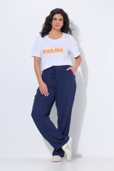 Slika Hlače širokih nogavica elastičnog strukaa