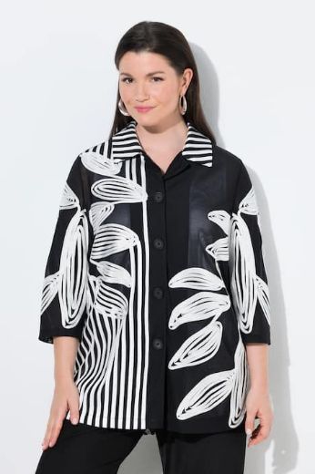 Moda za polnejše Bluza elegantna 3/4 rukava s kragnom plus velikost, xxl, Ulla Popken in Johann Popken (JP1880)