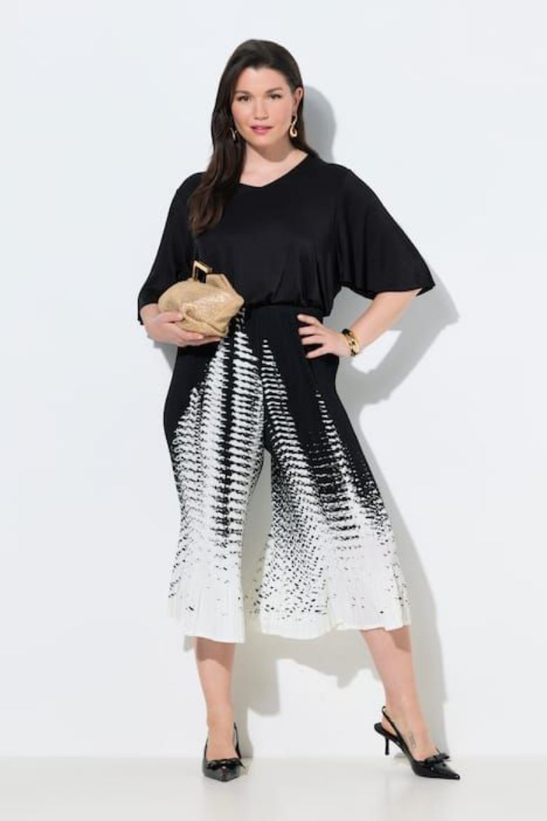 Moda za polnejše Hlače elegantne širokih nogavica elastičnog struka plus velikost, xxl, Ulla Popken in Johann Popken (JP1880)