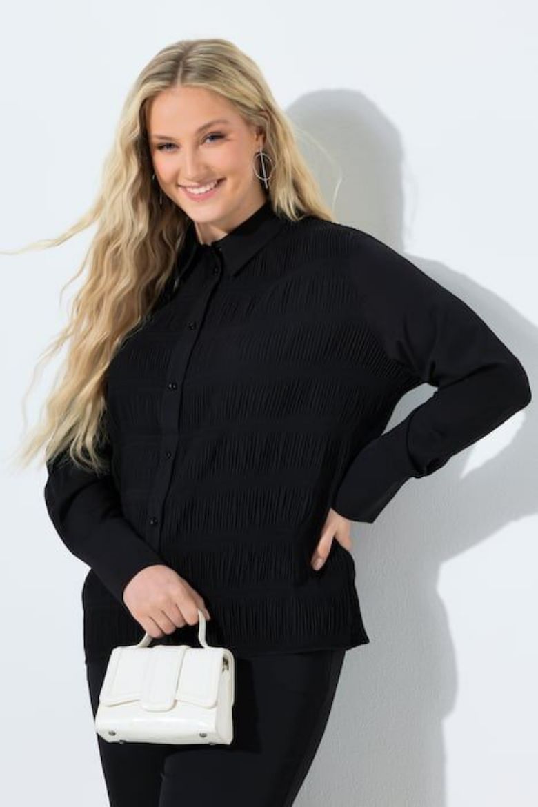 Moda za polnejše Bluza dugih rukava strukturirana plus velikost, xxl, Ulla Popken in Johann Popken (JP1880)