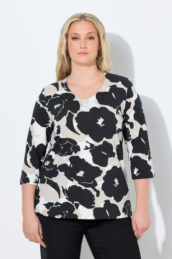 Moda za polnejše Majica 3/4 rukava V izreza plus velikost, xxl, Ulla Popken in Johann Popken (JP1880)
