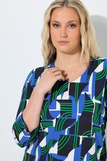 Moda za polnejše Majica 3/4 rukava V izreza plus velikost, xxl, Ulla Popken in Johann Popken (JP1880)