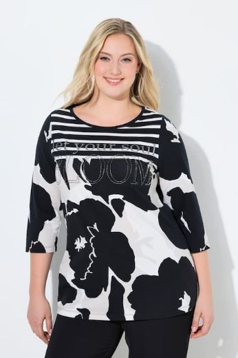 Moda za polnejše Majica 3/4 rukava s ukrasima plus velikost, xxl, Ulla Popken in Johann Popken (JP1880)