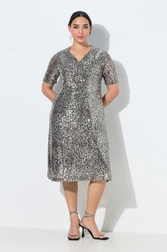 Moda za polnejše Haljina svečana kratkih rukava s šljokicama plus velikost, xxl, Ulla Popken in Johann Popken (JP1880)