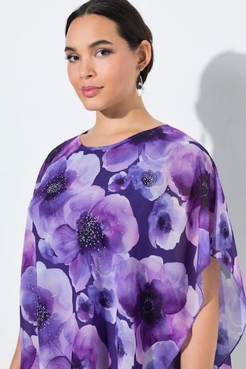 Moda za polnejše Bluza elegantna kratkih rukava dvoslojna cvjetnog printa plus velikost, xxl, Ulla Popken in Johann Popken (JP1880)