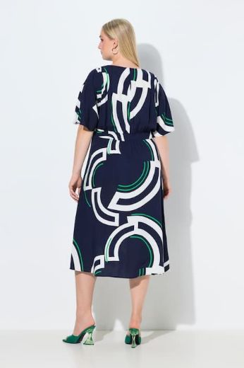 Moda za polnejše Haljina elegantna midi kratkih rukava A kroja plus velikost, xxl, Ulla Popken in Johann Popken (JP1880)