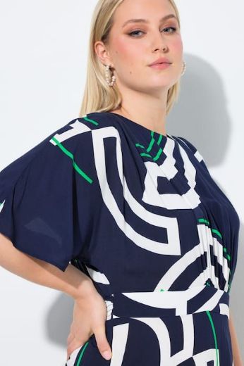 Moda za polnejše Haljina elegantna midi kratkih rukava A kroja plus velikost, xxl, Ulla Popken in Johann Popken (JP1880)