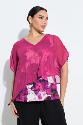 Moda za polnejše Bluza kratkih rukava dvoslojna plus velikost, xxl, Ulla Popken in Johann Popken (JP1880)