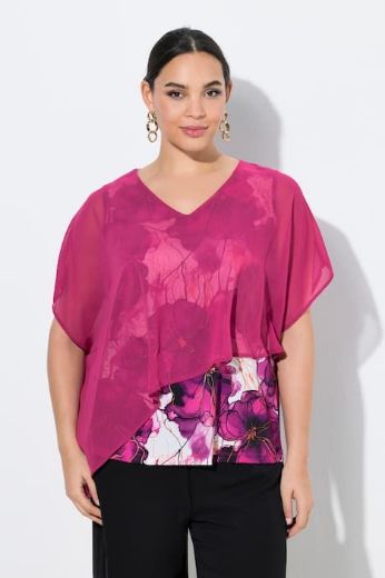 Moda za polnejše Bluza kratkih rukava dvoslojna plus velikost, xxl, Ulla Popken in Johann Popken (JP1880)