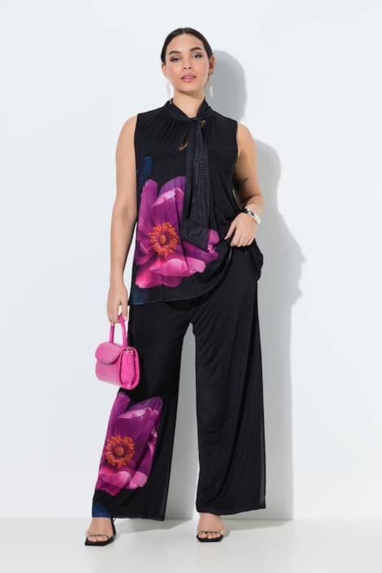 Moda za polnejše Hlače elegantne od šifona širokih nogavica plus velikost, xxl, Ulla Popken in Johann Popken (JP1880)