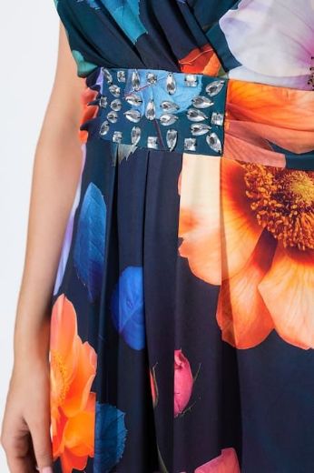 Moda za polnejše Haljina elegantna maxi bez rukava A kroja plus velikost, xxl, Ulla Popken in Johann Popken (JP1880)