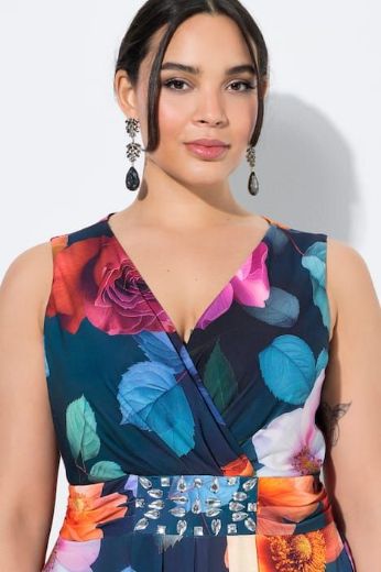 Moda za polnejše Haljina elegantna maxi bez rukava A kroja plus velikost, xxl, Ulla Popken in Johann Popken (JP1880)