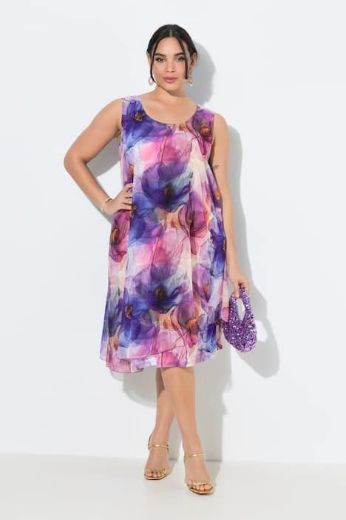 Moda za polnejše Haljina elegantna midi bez rukava A kroja plus velikost, xxl, Ulla Popken in Johann Popken (JP1880)