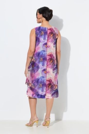 Moda za polnejše Haljina elegantna midi bez rukava A kroja plus velikost, xxl, Ulla Popken in Johann Popken (JP1880)