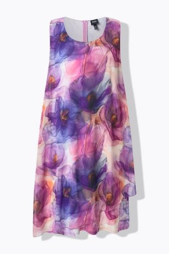 Moda za polnejše Haljina elegantna midi bez rukava A kroja plus velikost, xxl, Ulla Popken in Johann Popken (JP1880)