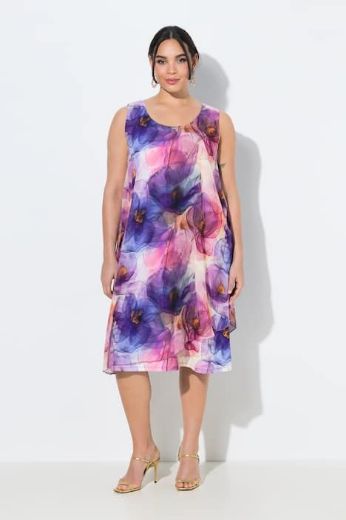 Moda za polnejše Haljina elegantna midi bez rukava A kroja plus velikost, xxl, Ulla Popken in Johann Popken (JP1880)