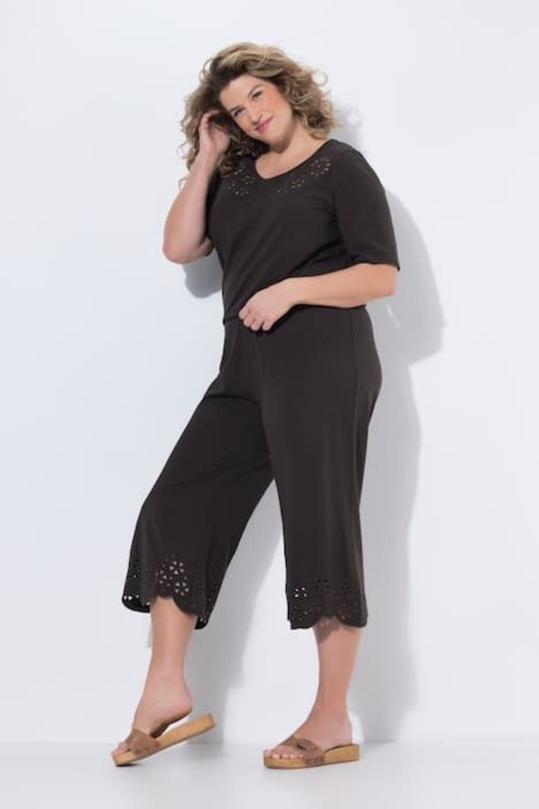 Moda za polnejše Hlače capri pamučne sa čipkastim detaljima plus velikost, xxl, Ulla Popken in Johann Popken (JP1880)