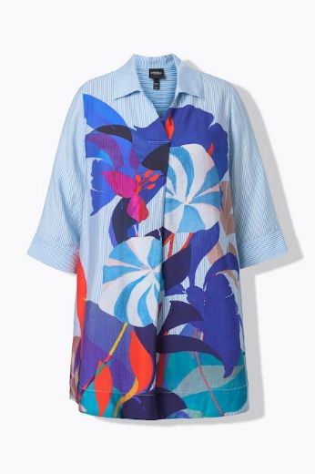 Moda za polnejše Bluza 3/4 rukavi s kragnom plus velikost, xxl, Ulla Popken in Johann Popken (JP1880)