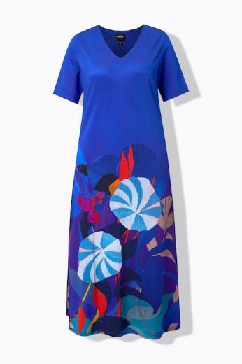 Moda za polnejše Haljina elegantna midi poludugih rukava V izrez plus velikost, xxl, Ulla Popken in Johann Popken (JP1880)