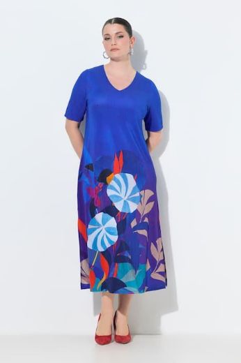 Moda za polnejše Haljina elegantna midi poludugih rukava V izrez plus velikost, xxl, Ulla Popken in Johann Popken (JP1880)