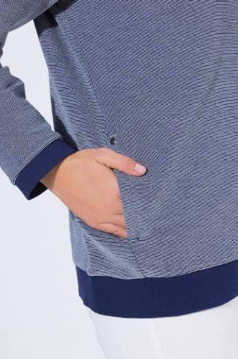 Moda za polnejše Majica dugih rukava patent zatvarač s kapuljačom plus velikost, xxl, Ulla Popken in Johann Popken (JP1880)