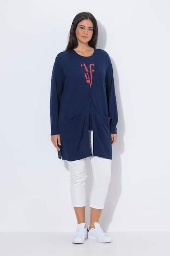 Moda za polnejše Majica s patentom dugih rukava V izreza plus velikost, xxl, Ulla Popken in Johann Popken (JP1880)