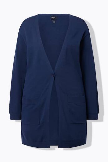 Moda za polnejše Majica s patentom dugih rukava V izreza plus velikost, xxl, Ulla Popken in Johann Popken (JP1880)