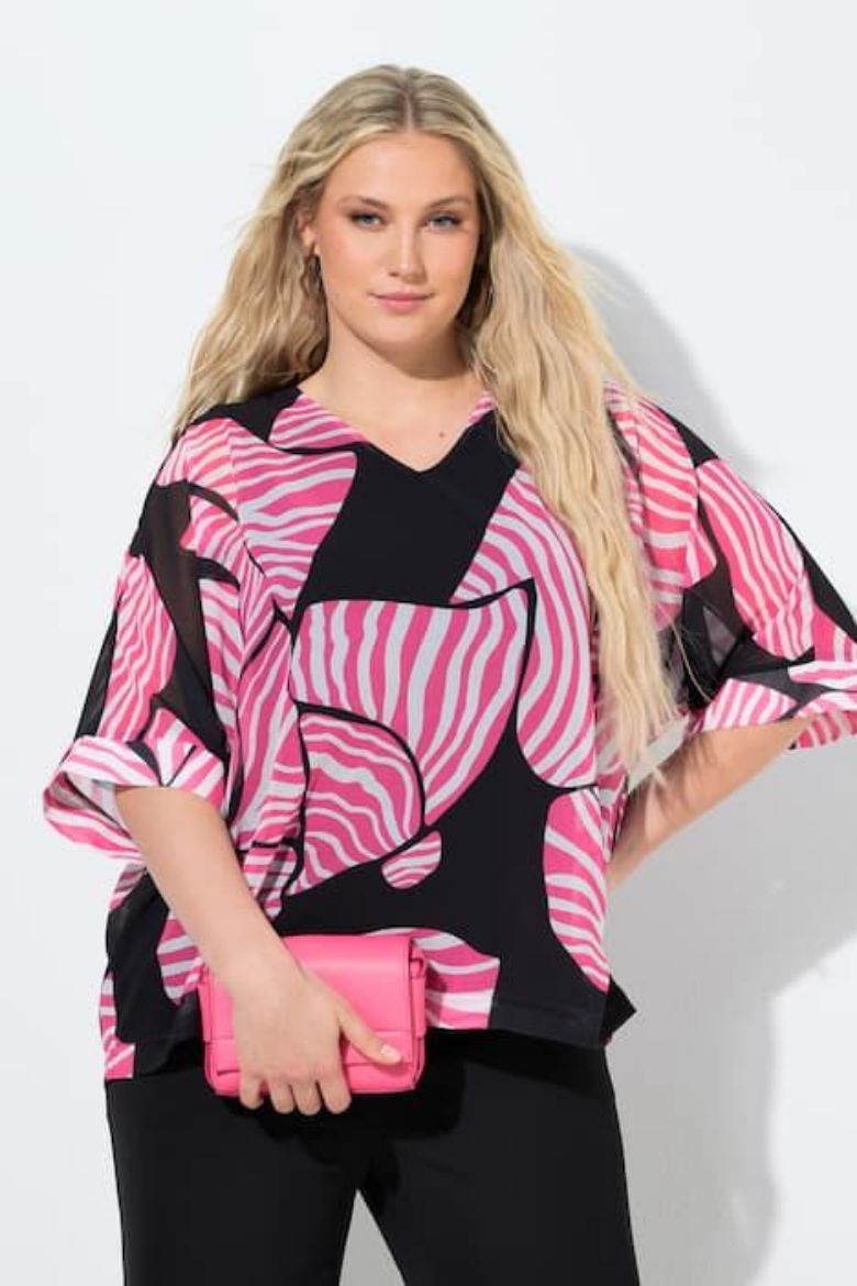 Moda za polnejše Bluza 3/4 rukavi dvoslojna plus velikost, xxl, Ulla Popken in Johann Popken (JP1880)