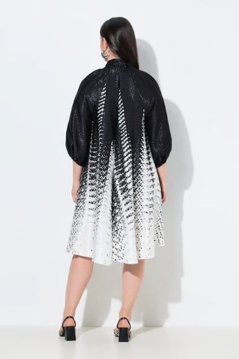 Moda za polnejše Haljina elegantna 3/4 rukavi s izrezom na vezanje plus velikost, xxl, Ulla Popken in Johann Popken (JP1880)