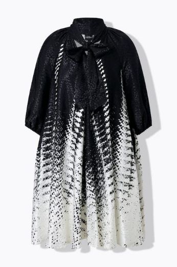 Moda za polnejše Haljina elegantna 3/4 rukavi s izrezom na vezanje plus velikost, xxl, Ulla Popken in Johann Popken (JP1880)