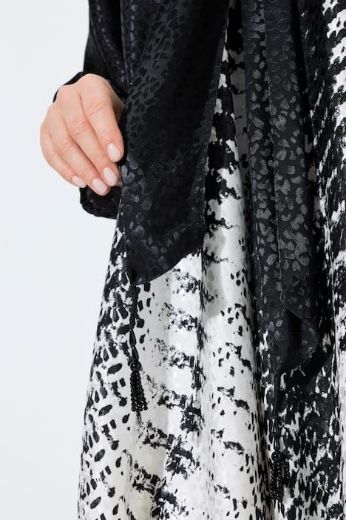 Moda za polnejše Haljina elegantna 3/4 rukavi s izrezom na vezanje plus velikost, xxl, Ulla Popken in Johann Popken (JP1880)