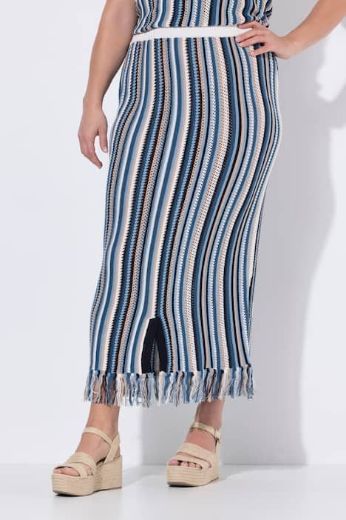 Moda za polnejše Suknja pletena s resicama elastičnog struka plus velikost, xxl, Ulla Popken in Johann Popken (JP1880)