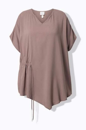 Moda za polnejše Tunika kratkih rukava s vezicom za zatezanje plus velikost, xxl, Ulla Popken in Johann Popken (JP1880)