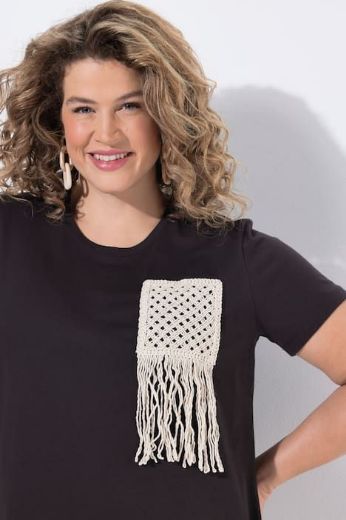 Moda za polnejše Majica kratkih rukava pletenog džepa pamučna plus velikost, xxl, Ulla Popken in Johann Popken (JP1880)