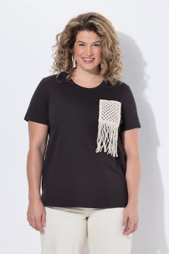 Moda za polnejše Majica kratkih rukava pletenog džepa pamučna plus velikost, xxl, Ulla Popken in Johann Popken (JP1880)