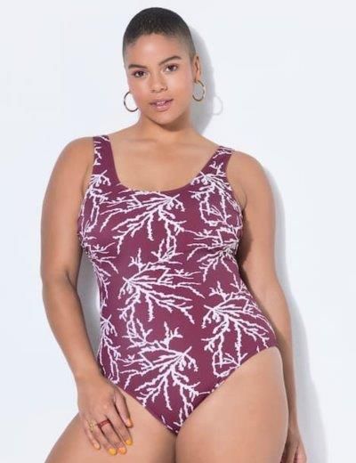 Jednodijelni kupaći kostim SU za polnejše ženske in moške, plus velikost Jednodijelni kupaći kostim SU xxl Ulla Popken in Johann Popken (JP1880)