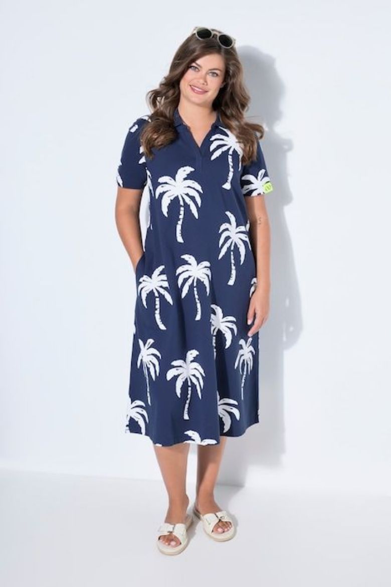 Moda za polnejše Haljina 1/2 rukava s kragnom plus velikost, xxl, Ulla Popken in Johann Popken (JP1880)