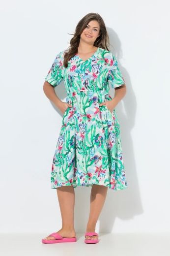 Moda za polnejše Haljina 1/2 rukava od muslina plus velikost, xxl, Ulla Popken in Johann Popken (JP1880)