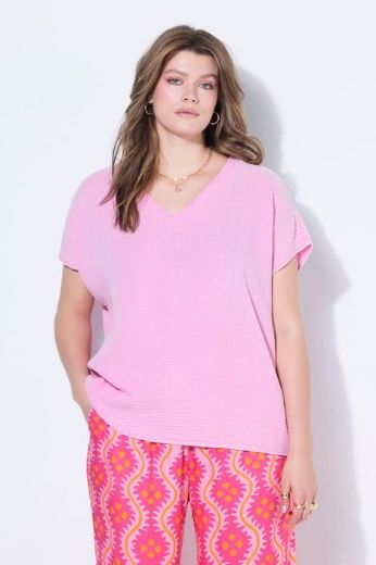 Moda za polnejše Bluza kratkih rukava V izreza plus velikost, xxl, Ulla Popken in Johann Popken (JP1880)