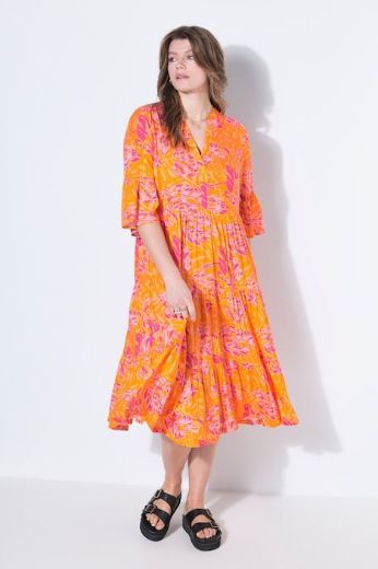 Moda za polnejše Haljina midi 3/4 rukava A kroja plus velikost, xxl, Ulla Popken in Johann Popken (JP1880)