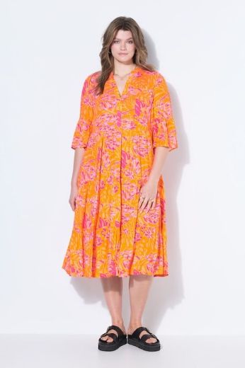 Moda za polnejše Haljina midi 3/4 rukava A kroja plus velikost, xxl, Ulla Popken in Johann Popken (JP1880)